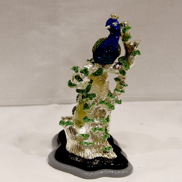 DANCING PEACOCK GOLD WITH REAL SARVOSKI STUDED