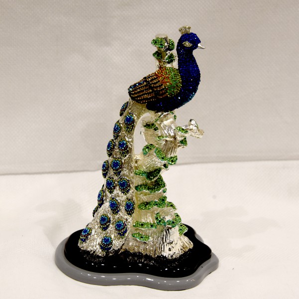 DANCING PEACOCK GOLD WITH REAL SARVOSKI STUDED