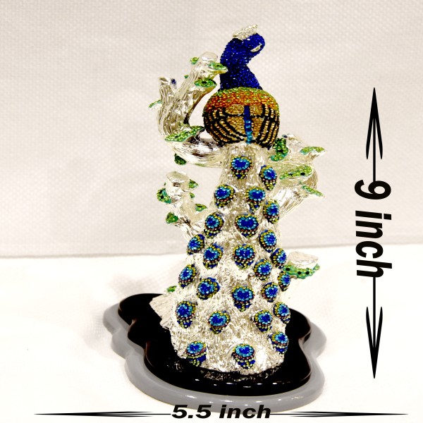 DANCING PEACOCK GOLD WITH REAL SARVOSKI STUDED